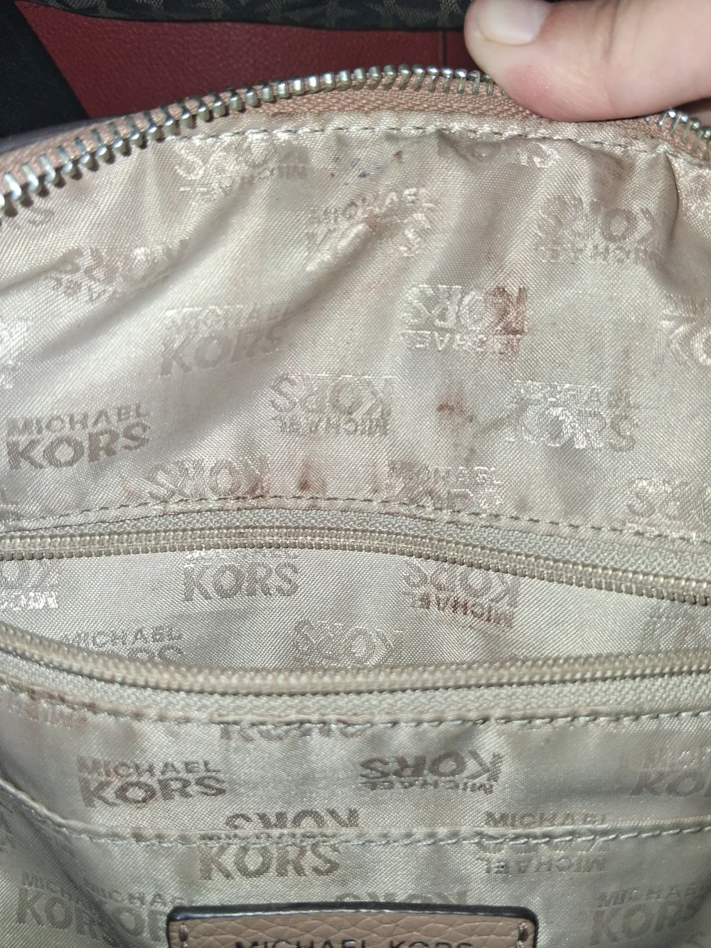 Michael Kors Beige Leather Satchel Bag